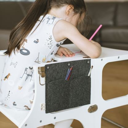 STEP'n'SIT® Convertible 2-in-1 Helper Tower/Table With Support Legs - White