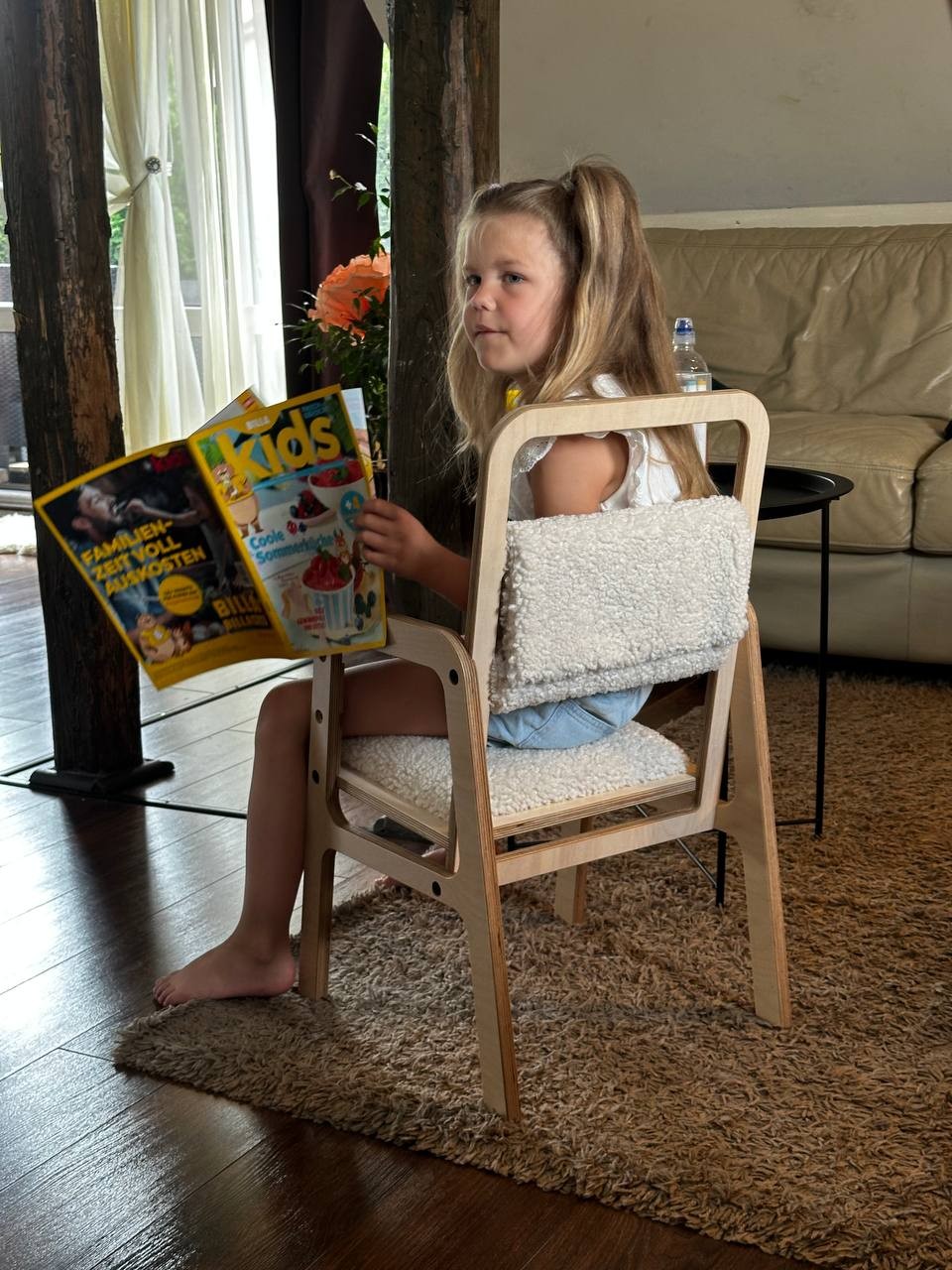 Adjustable Children Chair Luula - Vanilla Lamb