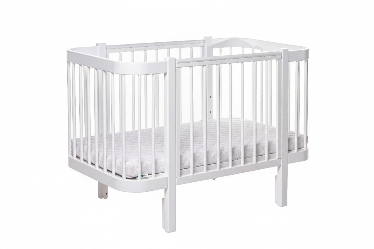 Baby Crib ELIN with Mattress - White