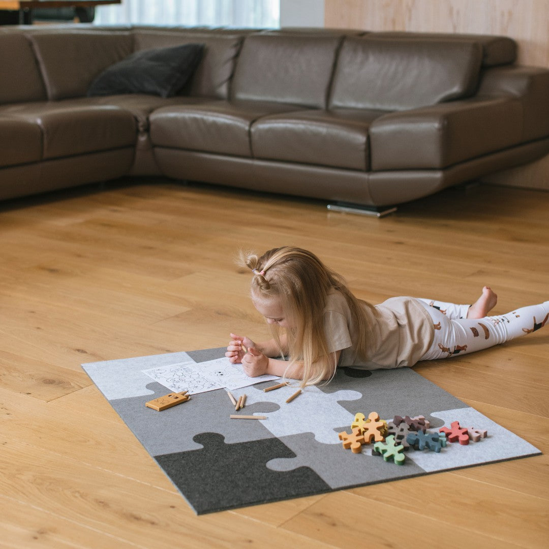 9-piece Felt Puzzle Playmat - Add-on for Climbing Toys