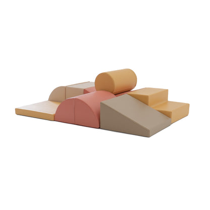 Soft Play 8 Foam Block Set - Pastel Pink Adventurer