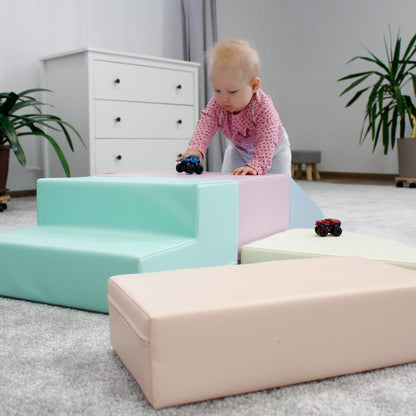 Soft Play 5 Foam Block Set - Light Pastel Corner Climber