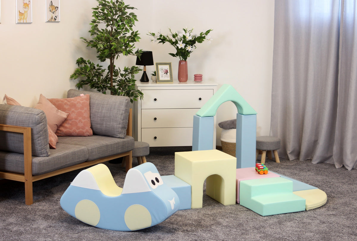 Soft Play 10 Foam Block Set - Light Pastel Creativity