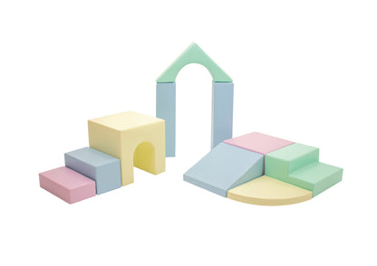 Soft Play 10 Foam Block Set - Light Pastel Creativity