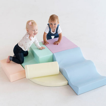 Soft Play 6 Foam Block Set - Light Pastel Explorer