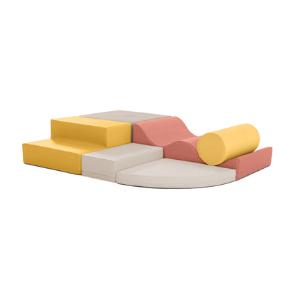 Soft Play 6 Foam Block Set - Pastel Pink Explorer