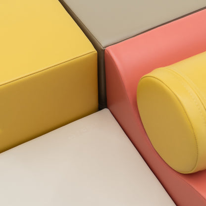 Soft Play 6 Foam Block Set - Pastel Pink Explorer