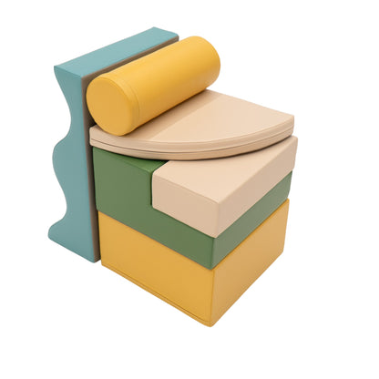 Soft Play 6 Foam Block Set - Pastel Turquoise Explorer