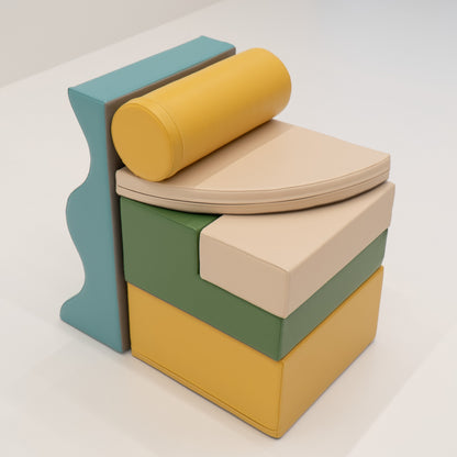 Soft Play 6 Foam Block Set - Pastel Turquoise Explorer