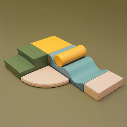Soft Play 6 Foam Block Set - Pastel Turquoise Explorer