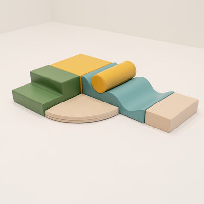 Soft Play 6 Foam Block Set - Pastel Turquoise Explorer