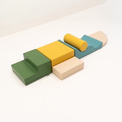 Soft Play 6 Foam Block Set - Pastel Turquoise Explorer