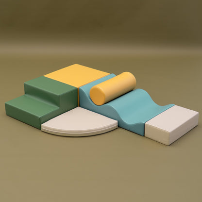 Soft Play 6 Foam Block Set - Pastel Turquoise Explorer
