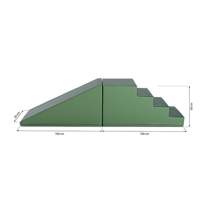 Soft Play Step and Slide Set - Green