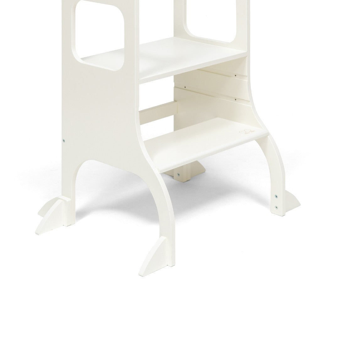 STEP UP Adjustable Height Helper Tower With Support Legs - White