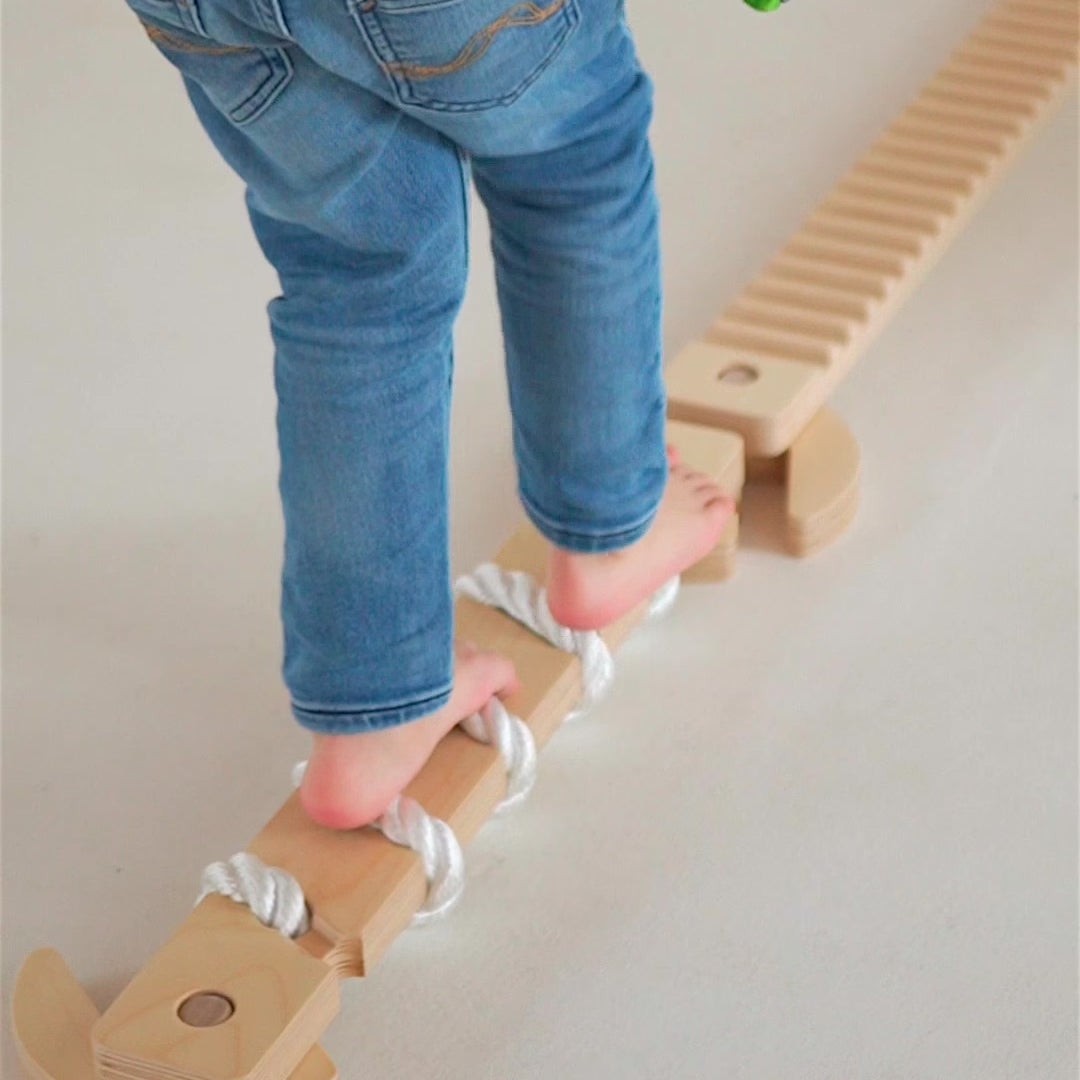 TipiToo® Large Balance Beam 3 Piece Set - White Rope